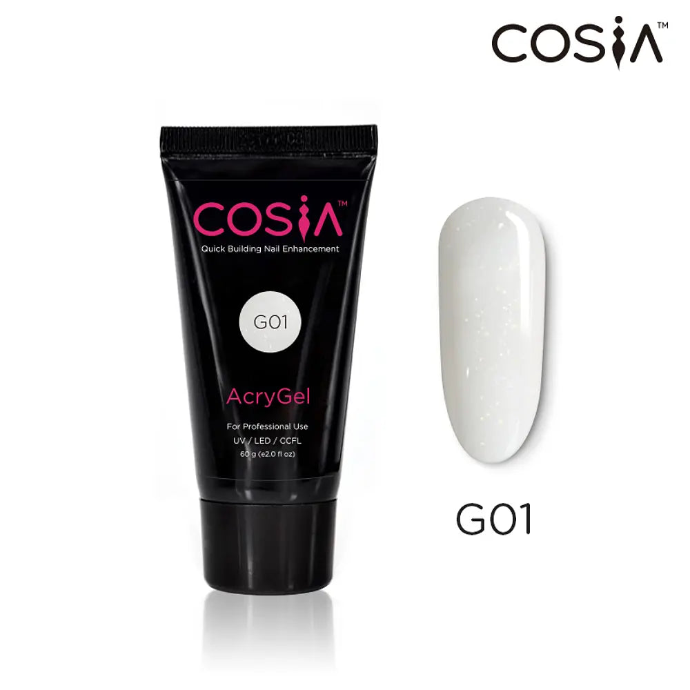 POLYGEL COSIA G01 BLANCO GLITTER 60GR