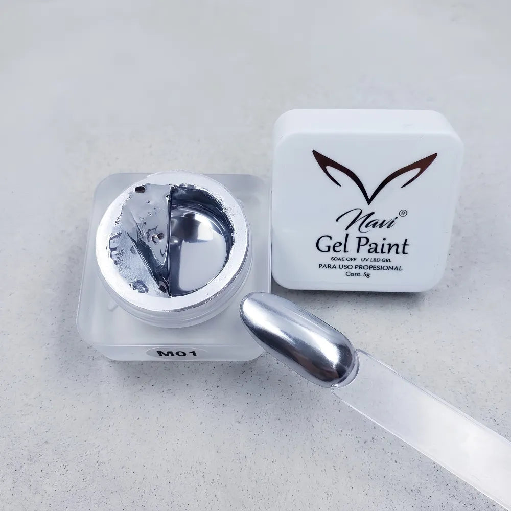 GEL PAINT NAVI PLATEADO METÁLICO 5G M02