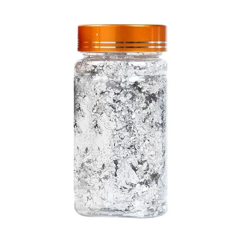 PAPEL DECORATIVO PARA MANICURE TONO PLATEADO 10gr