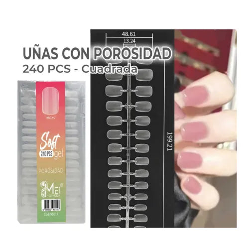 TIPS SOFT GEL CON POROSIDAD 240 PIEZAS