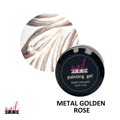GEL PAINT METAL GOLDEN ROSE NAIL PRO 10GR