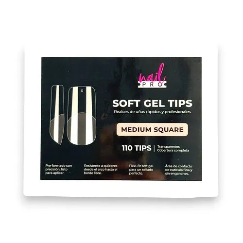 TIPS SOFT GEL MEDIUM SQUARE 110PCS PRE LIMADO