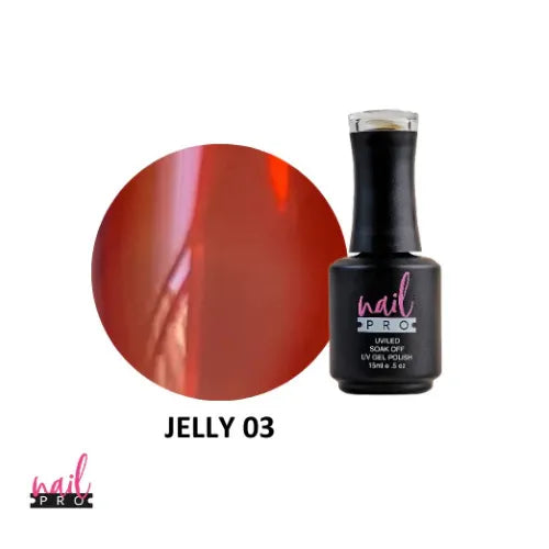 ESMALTE PERMANENTE JELLY 03 ROJO NAIL PRO 15ML NAIL PRO