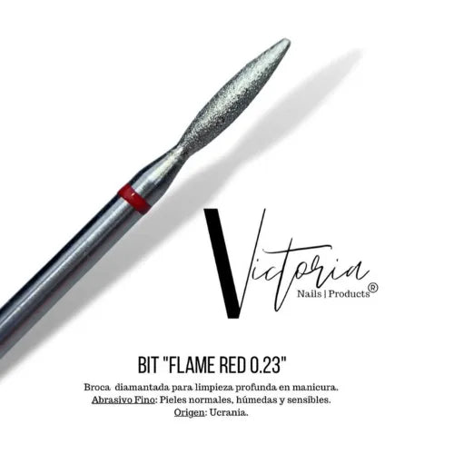 FRESA FLAMA 0.18  ROJA VICTORIA NAILS