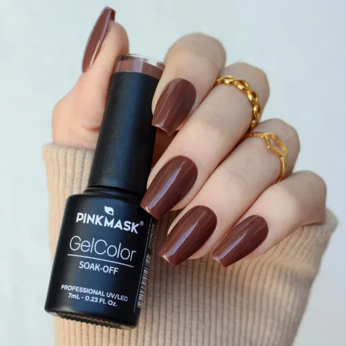 ESMALTE RED BROWN BABY GEL PINK MASK  7ML