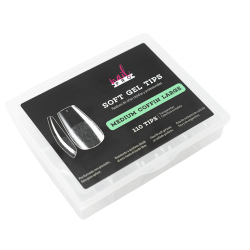 TIPS SOFT GEL MEDIUM COFFIN LARGE  100U (PRE-LIMADOS)