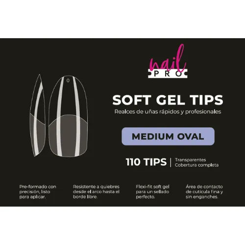 TIPS SOFT GEL MEDIUM OVAL 110PCS NAIL PRO