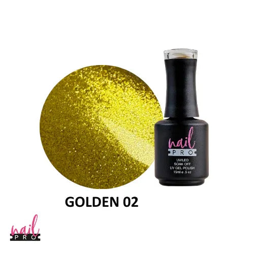 ESMALTE CAT EYE GOLDEN 02 NAIL PRO 15ML NAIL PRO