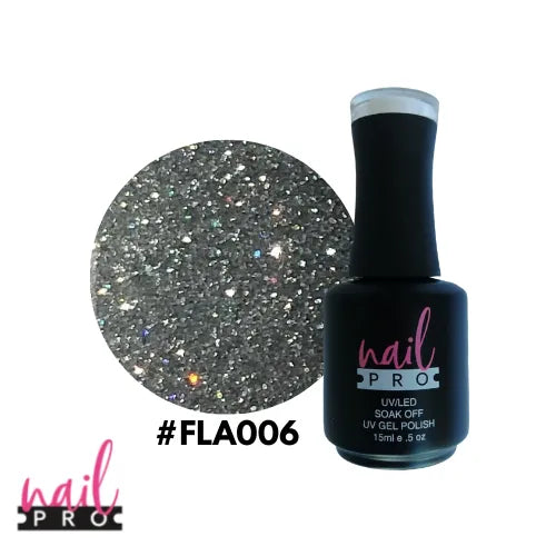 ESMALTE REFLECTANTE PLATEADO FLA006 15 ML